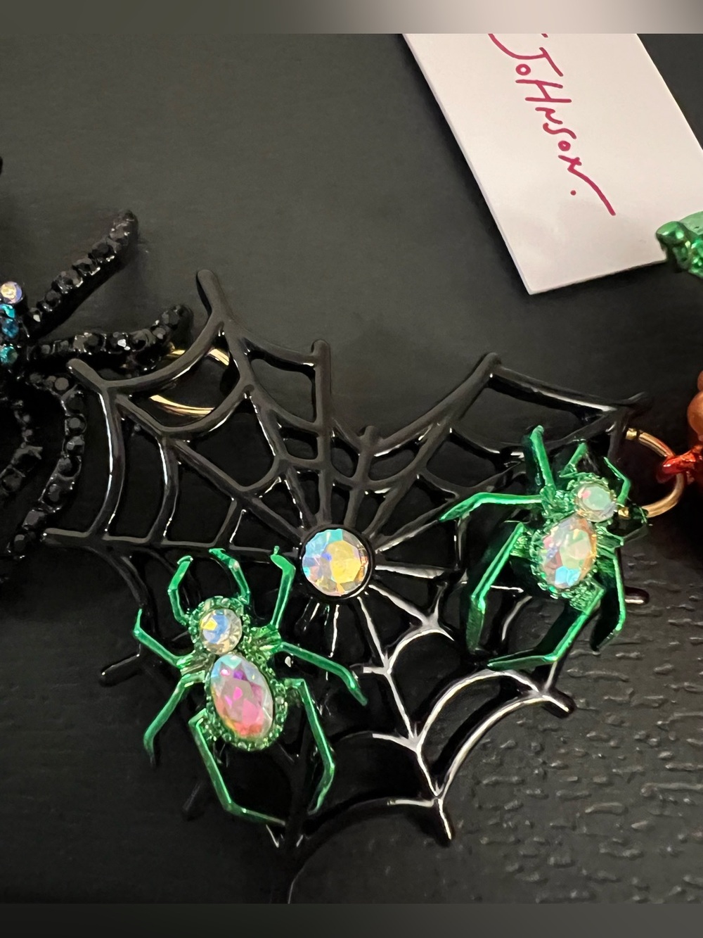 Betsey Johnson Halloween Statement Necklace with Pumpkin, Spider & Ghost Charms - Picture 9 of 16